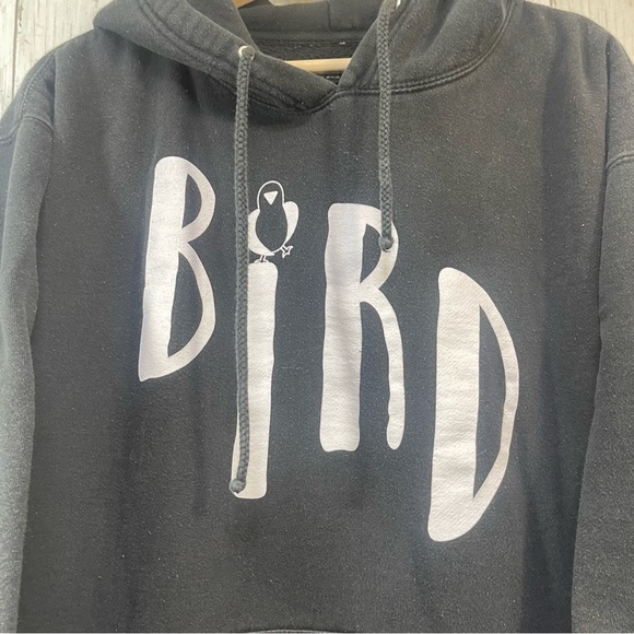BirdBrain Drawstring Black Hoodie Unisex Large - Picture 3 of 7